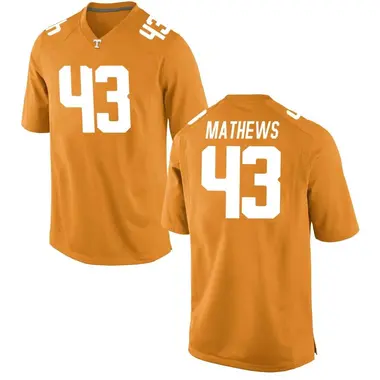 Men's Game Jackson Mathews Tennessee Volunteers College Jersey - Orange